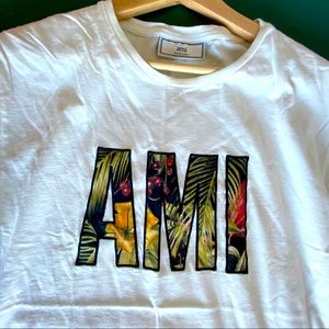 AMI Paris tropical print logo T-shirt